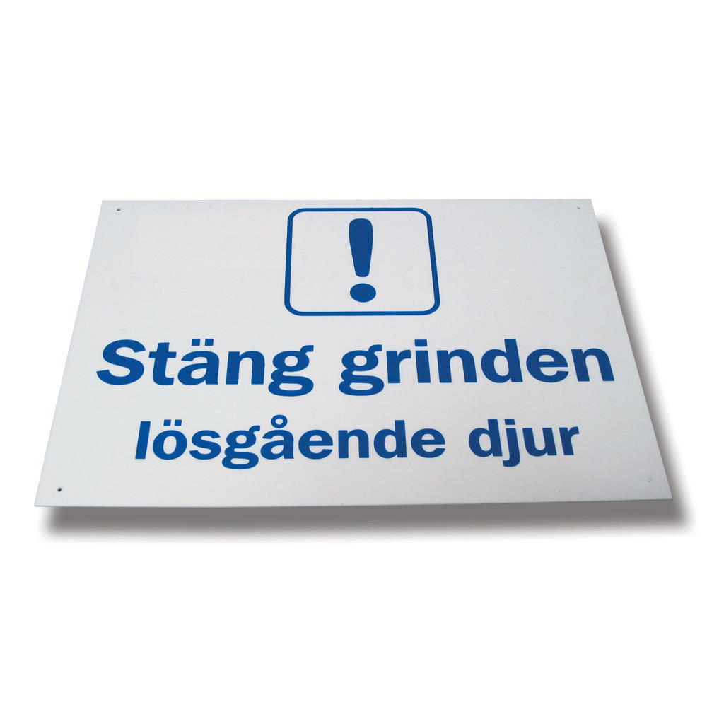 Skylt Willab Stäng Grinden Lösgående Djur
