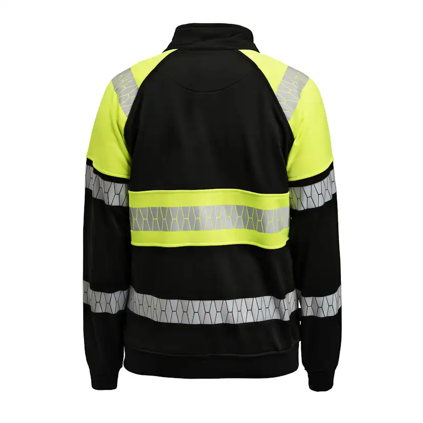 Sweatshirt Jobman Hel-Zip Varsel Svart/Gul V