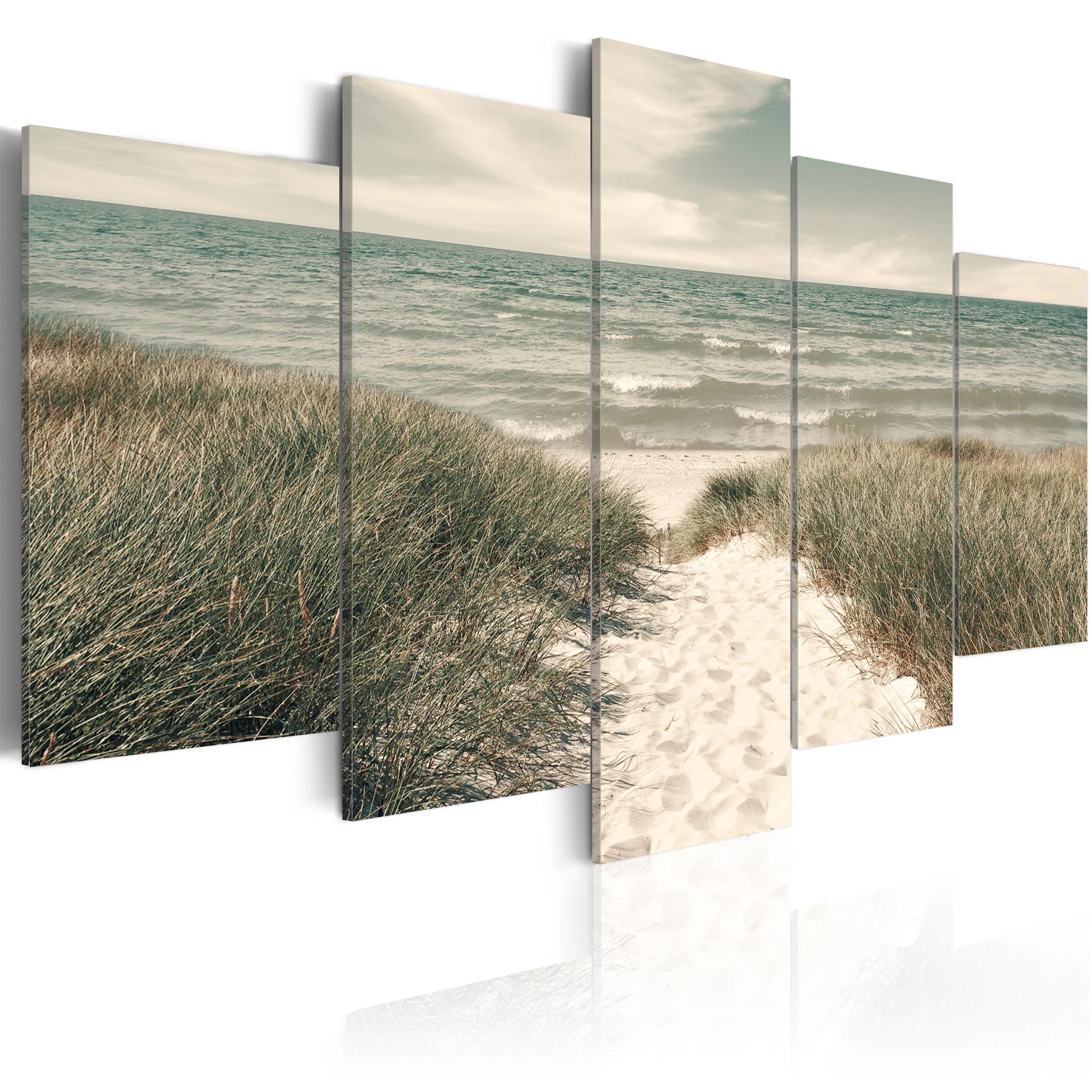 Foto på akryl - Quiet Beach [Glass] 200x100 Mått: 200x100 cm