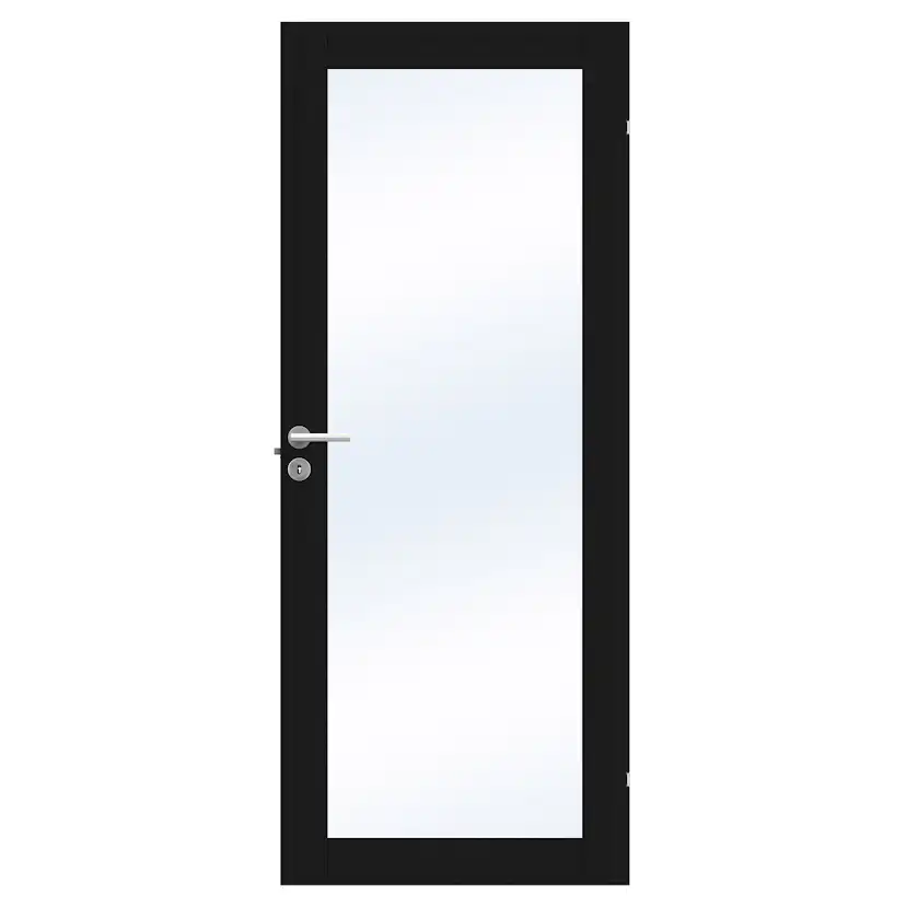 Innerdörr Swedoor Unique GW01L Svart Ek Klarglas 925X2040 BxH: 100x210 cm, Svart Ekfanér