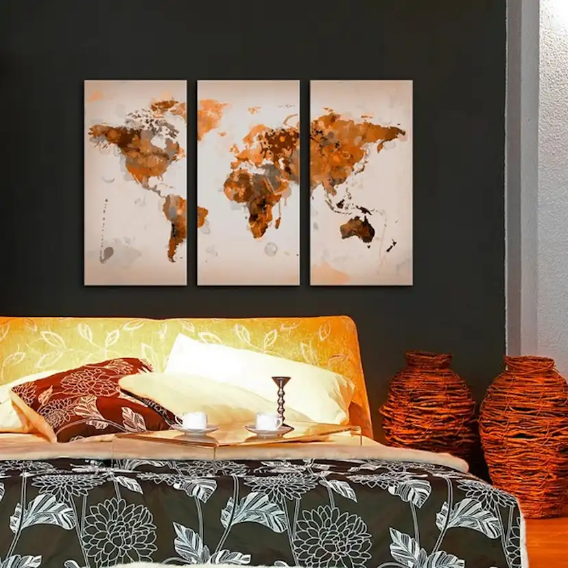 Tavla Arkiio Map Of The World Desert Storm Triptych