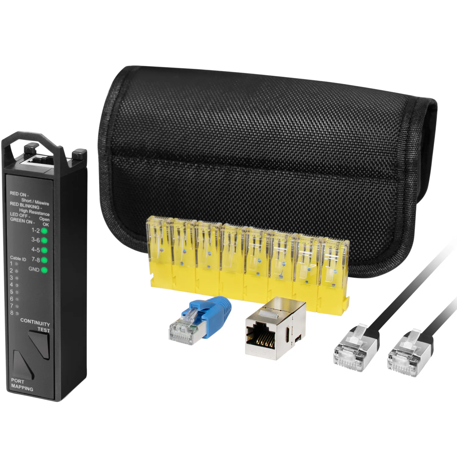 Nätverkskabeltestare och Portmappning LogiLink 3-in-1