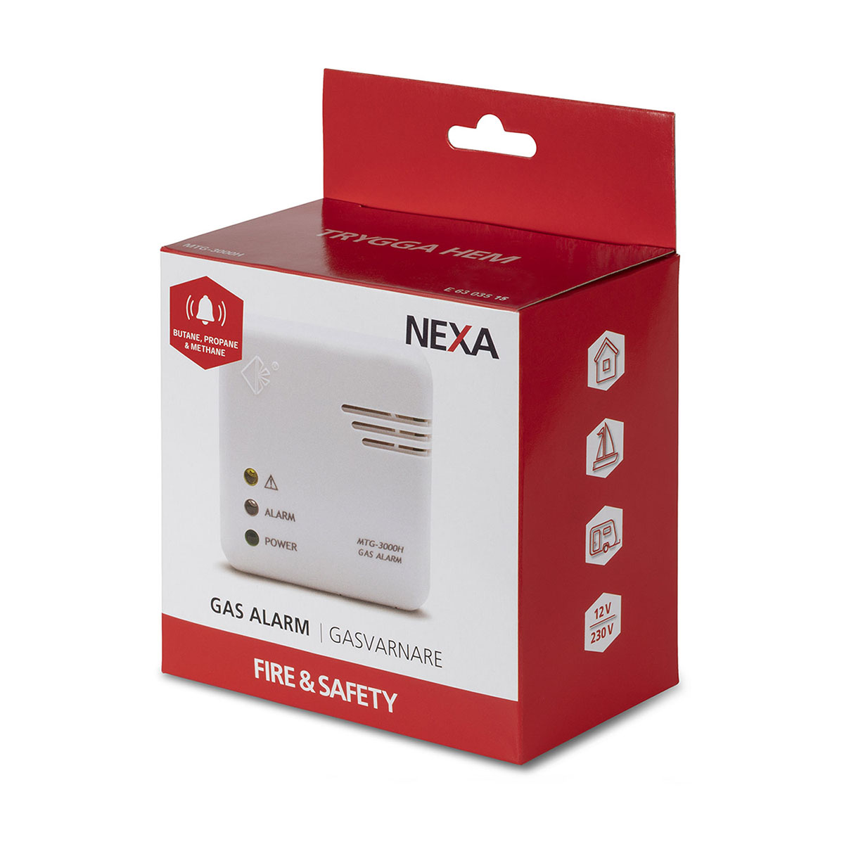 Gasvarnare Nexa MTG-3000H 230V/12V