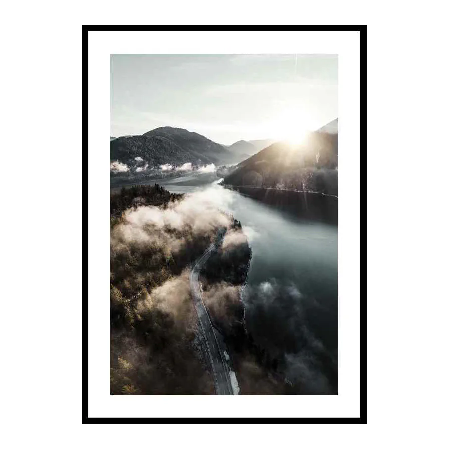 Poster Gallerix Clouds Over Lake