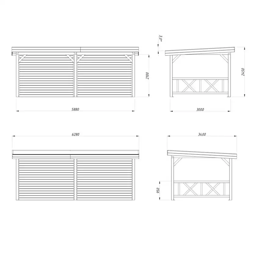 Lenna 16,6 m2 Set 308 PNT9016W5 Behandling: Målad vit