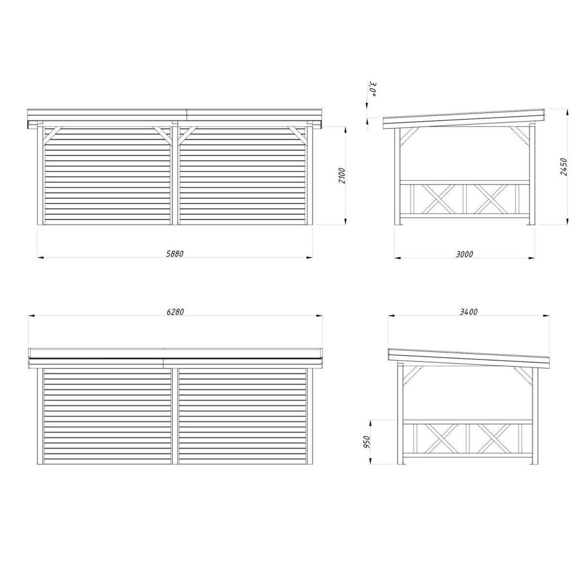 Paviljong Palmako Lenna 16,6 m2 Set 308