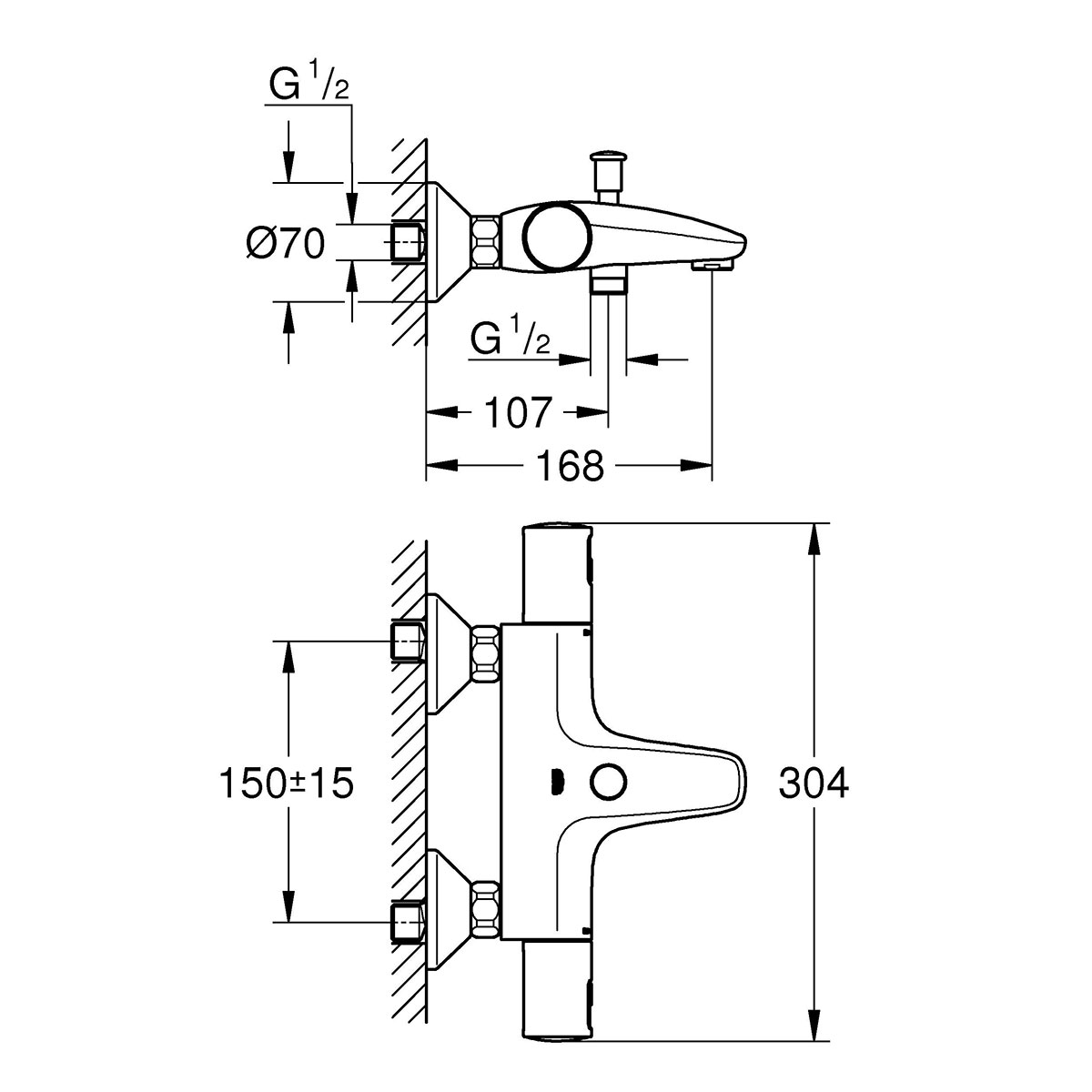 Dusch- och Badkarsblandare Grohe Precision Start