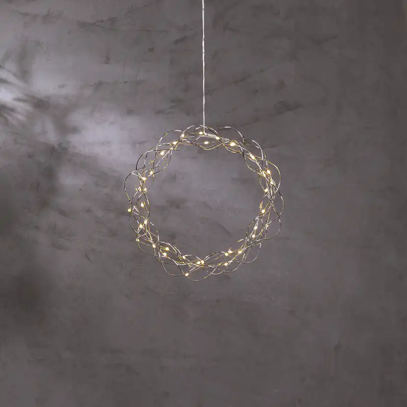 Hängande Dekoration Star Trading Curly Krans LED