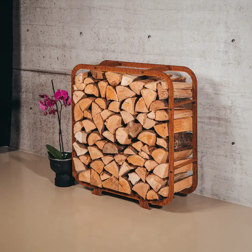Vedförvaring GrillSymbol Cortenstål Ake