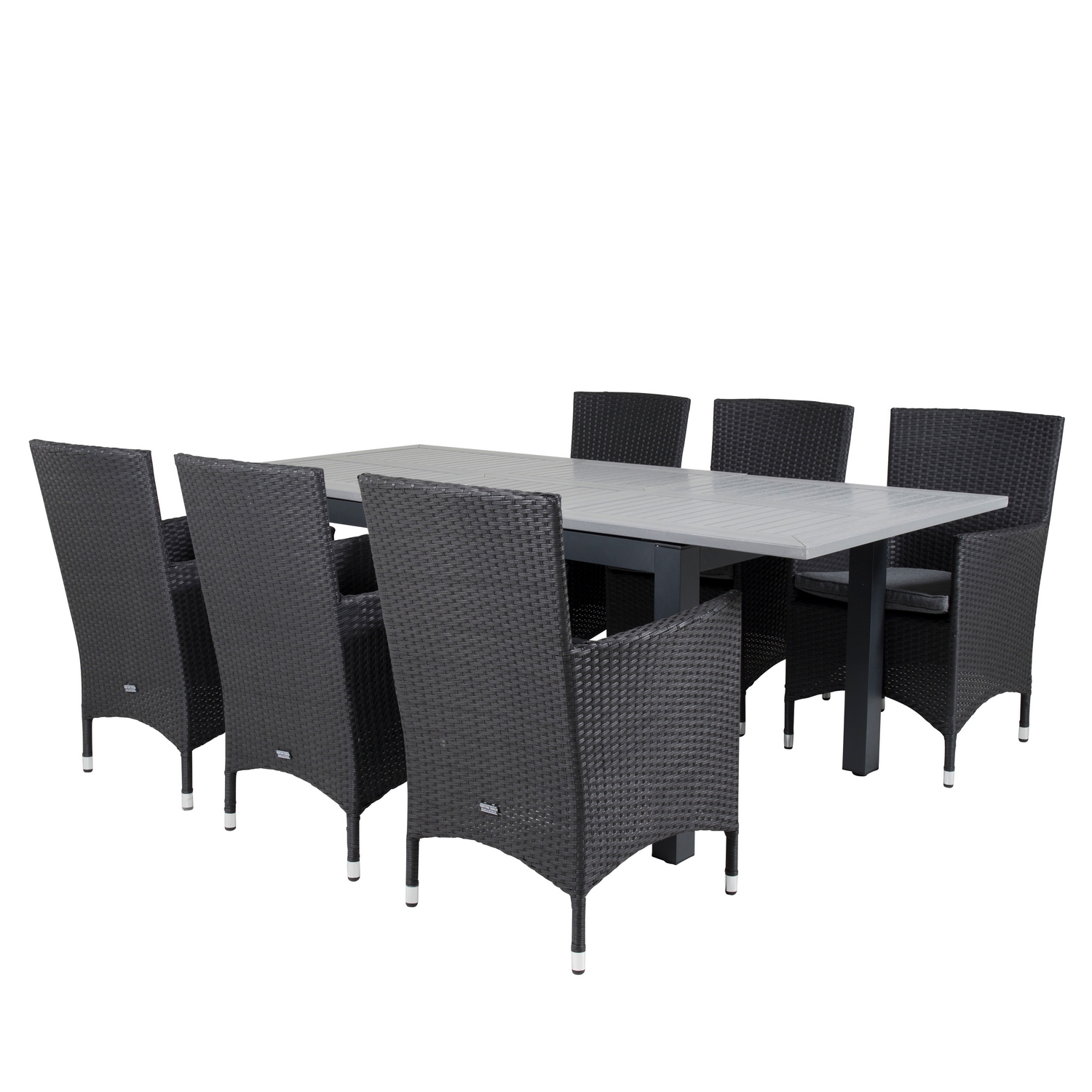 Albany Dining Table 160/240*100 - Svart Alu / Grey Aintwood+ Svart/Grå