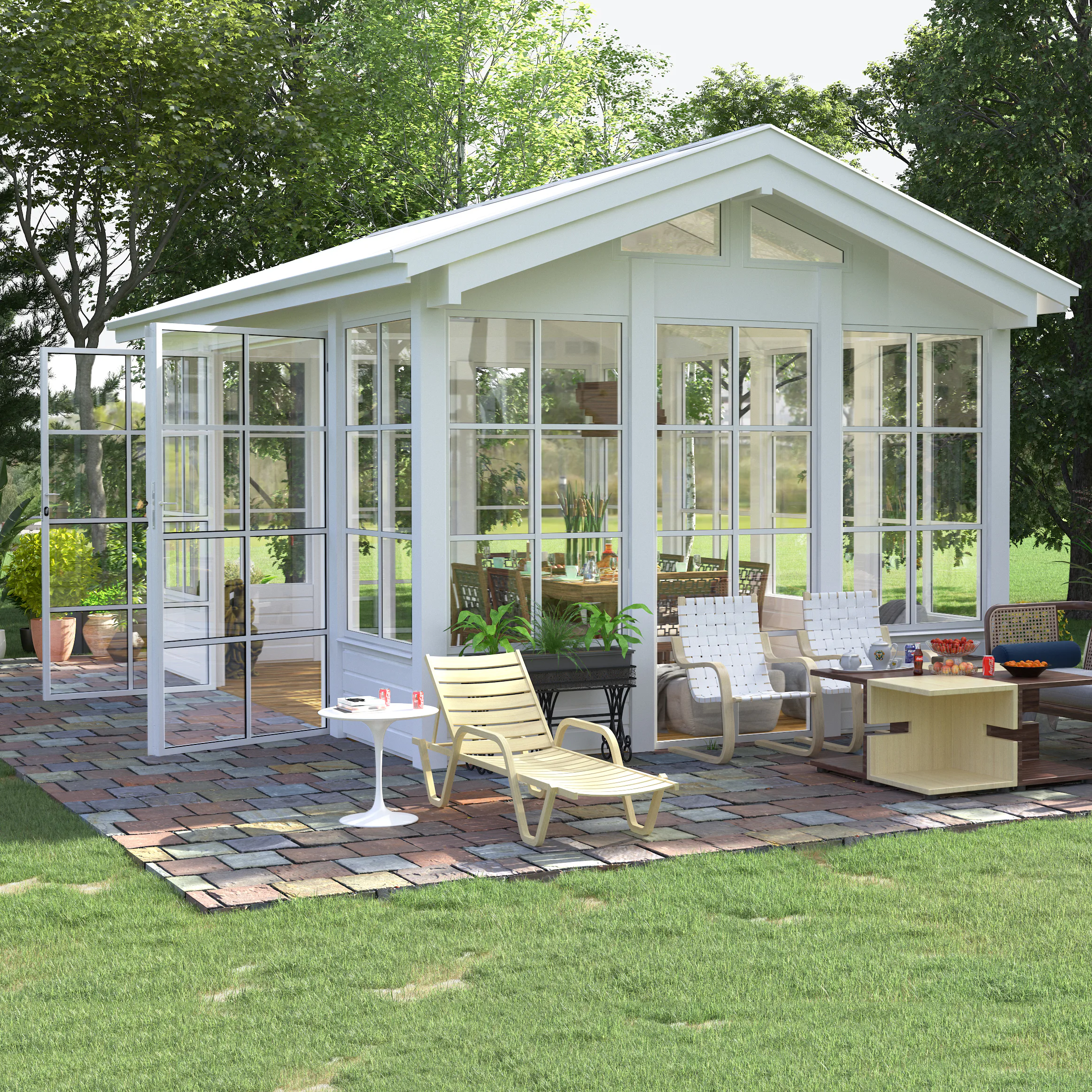 Komplett Orangeri Landskap Grönska Sommar 15 kvm