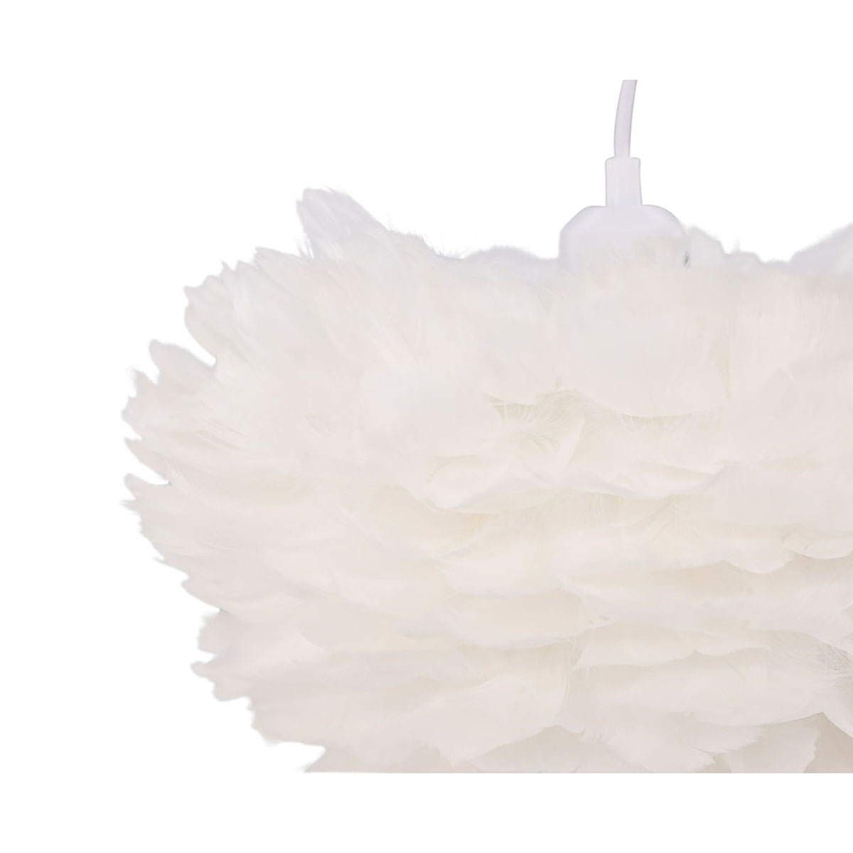 Nicola - Small Pendant Lamp - White / White artificial feath Vit