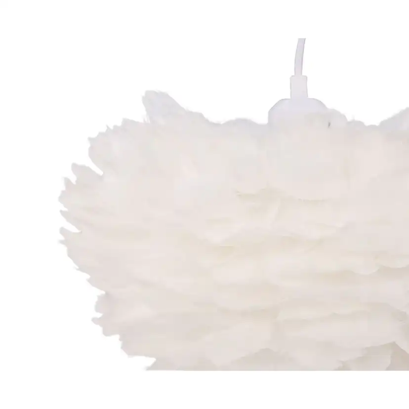 Nicola - Small Pendant Lamp - White / White artificial feath Vit