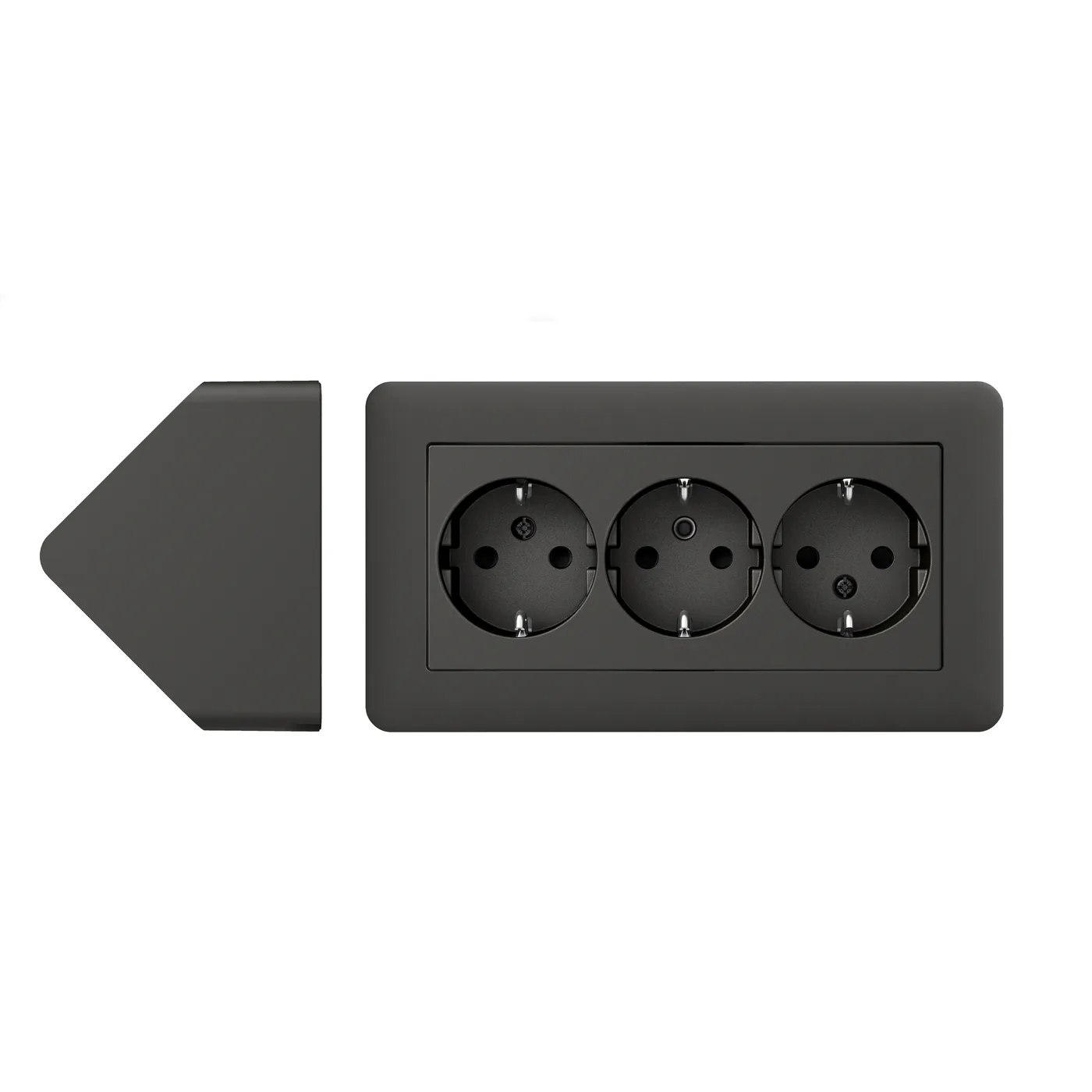 Hörnbox med 3-vägsuttag Schneider Electric Exxact Primo Utanpåliggande Jordat 16A IP21 Skruvanslutning