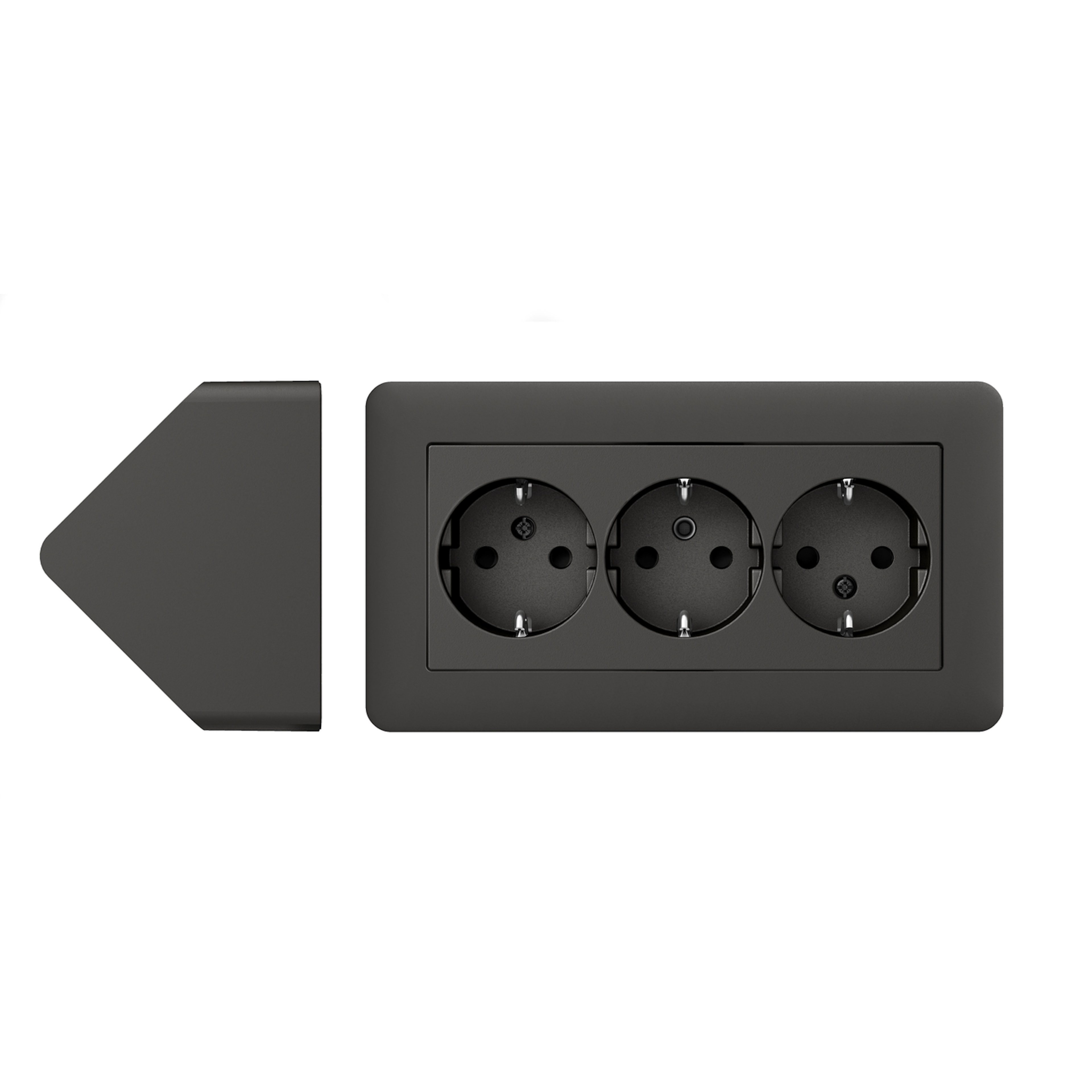 Hörnbox med 3-vägsuttag Schneider Electric Exxact Primo Utanpåliggande Jordat 16A IP21 Skruvanslutning