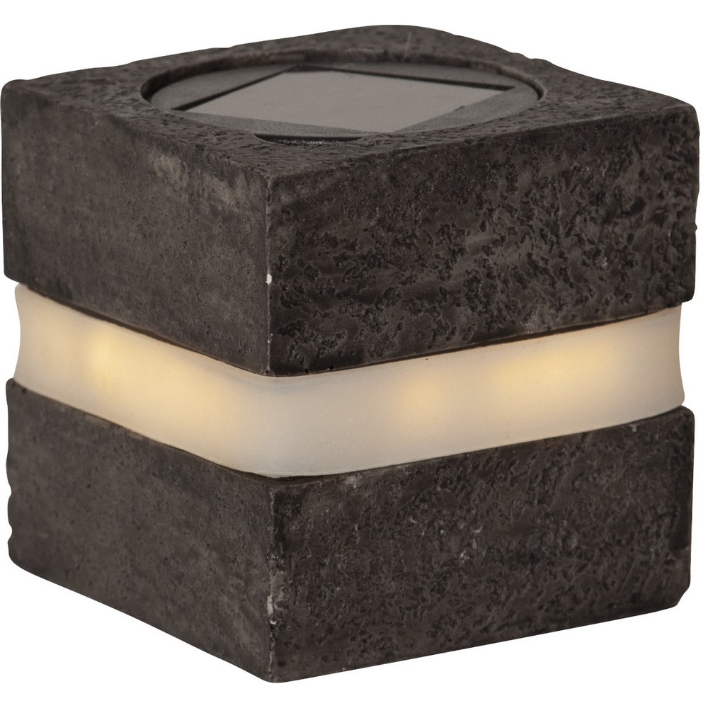 Solcellsdekoration Star Trading Stone Cube 8  cm MrkGr