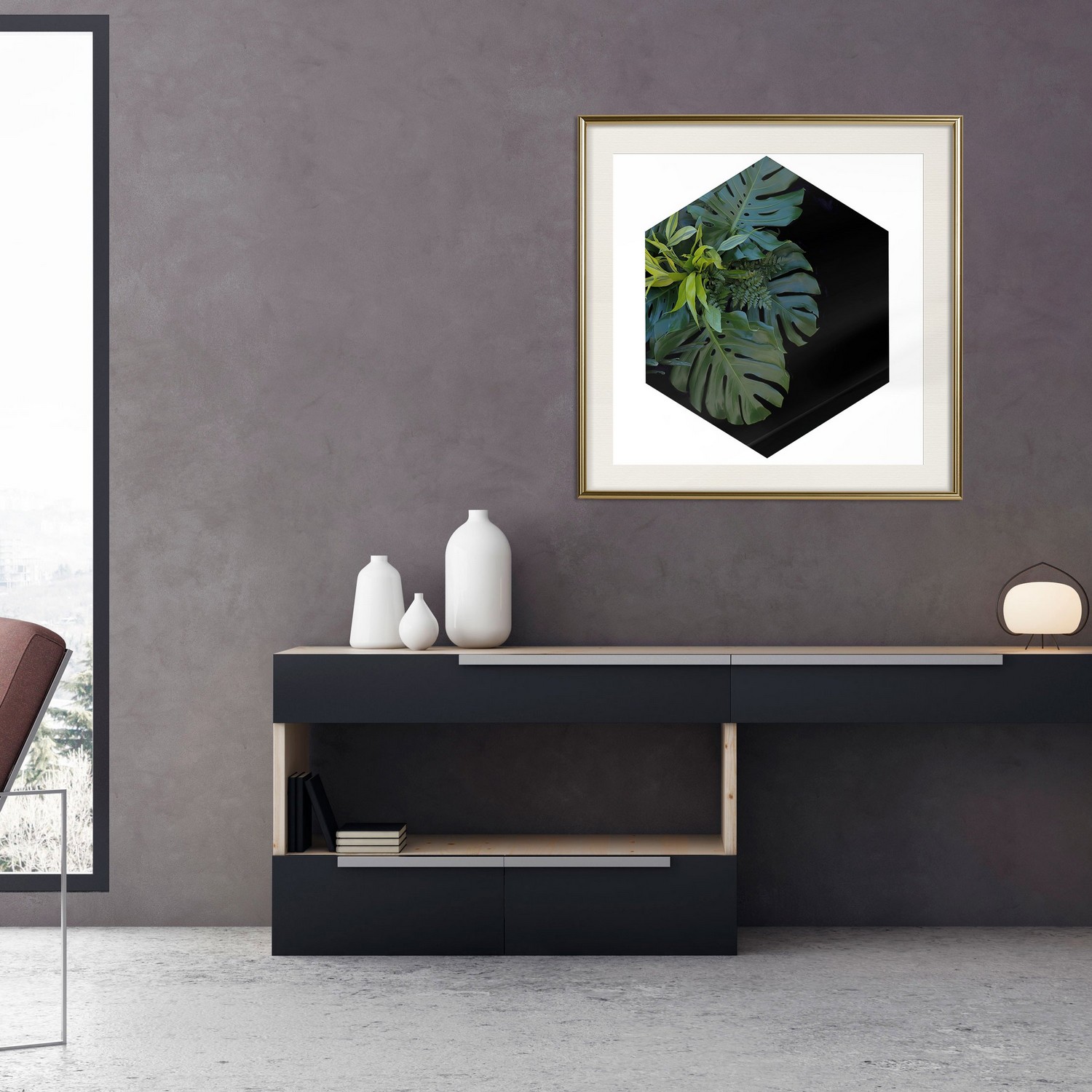 Poster Artgeist Affisch Plant Hexagon