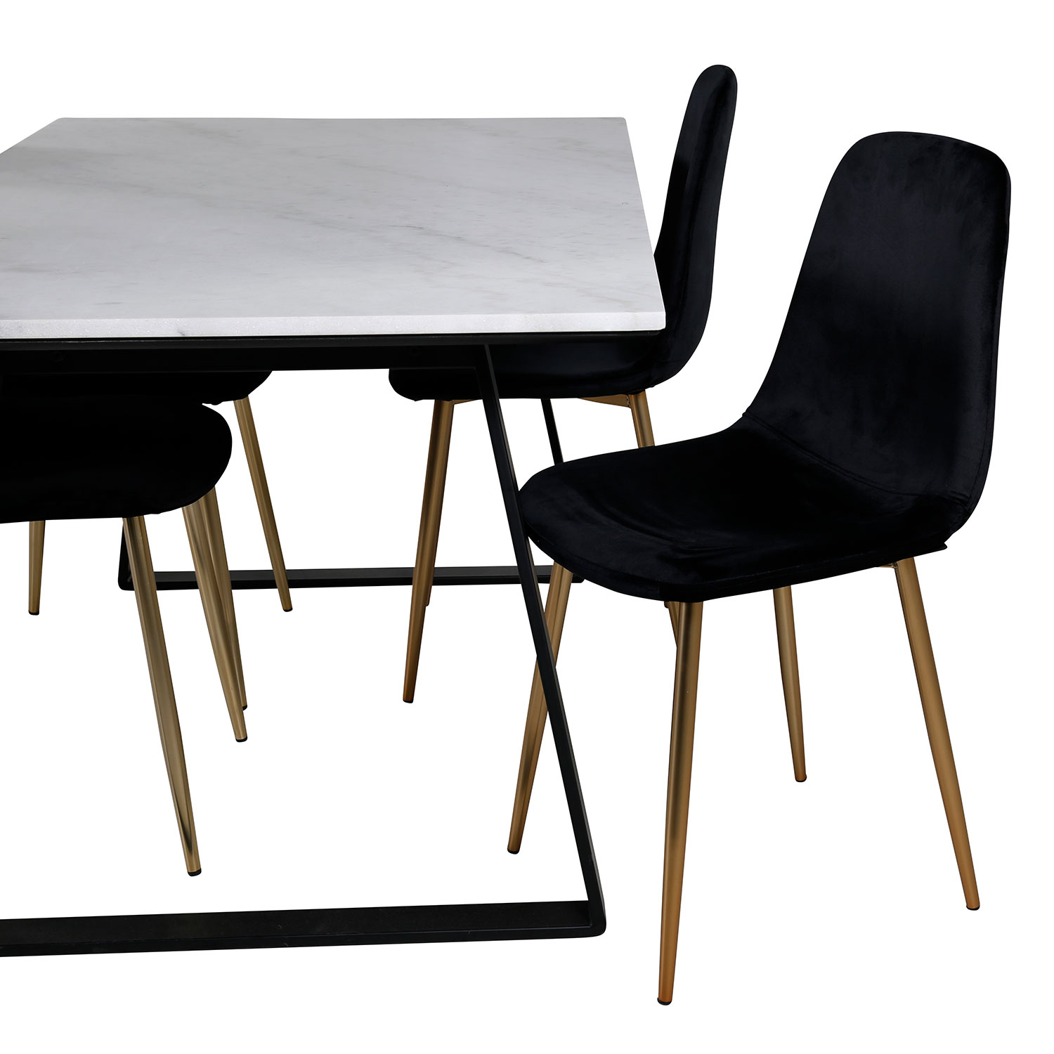 Estelle Dining Table 140*90 - White / Black, Polar Dining Ch Svart