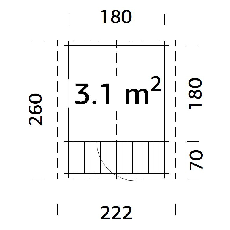 Lekstuga Palmako Stina 3,1 m² Trästuga med Altan