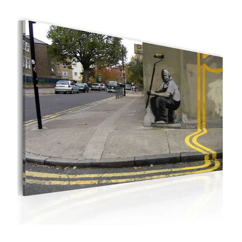 Tavla Arkiio Yellow Flower Banksy 60x40