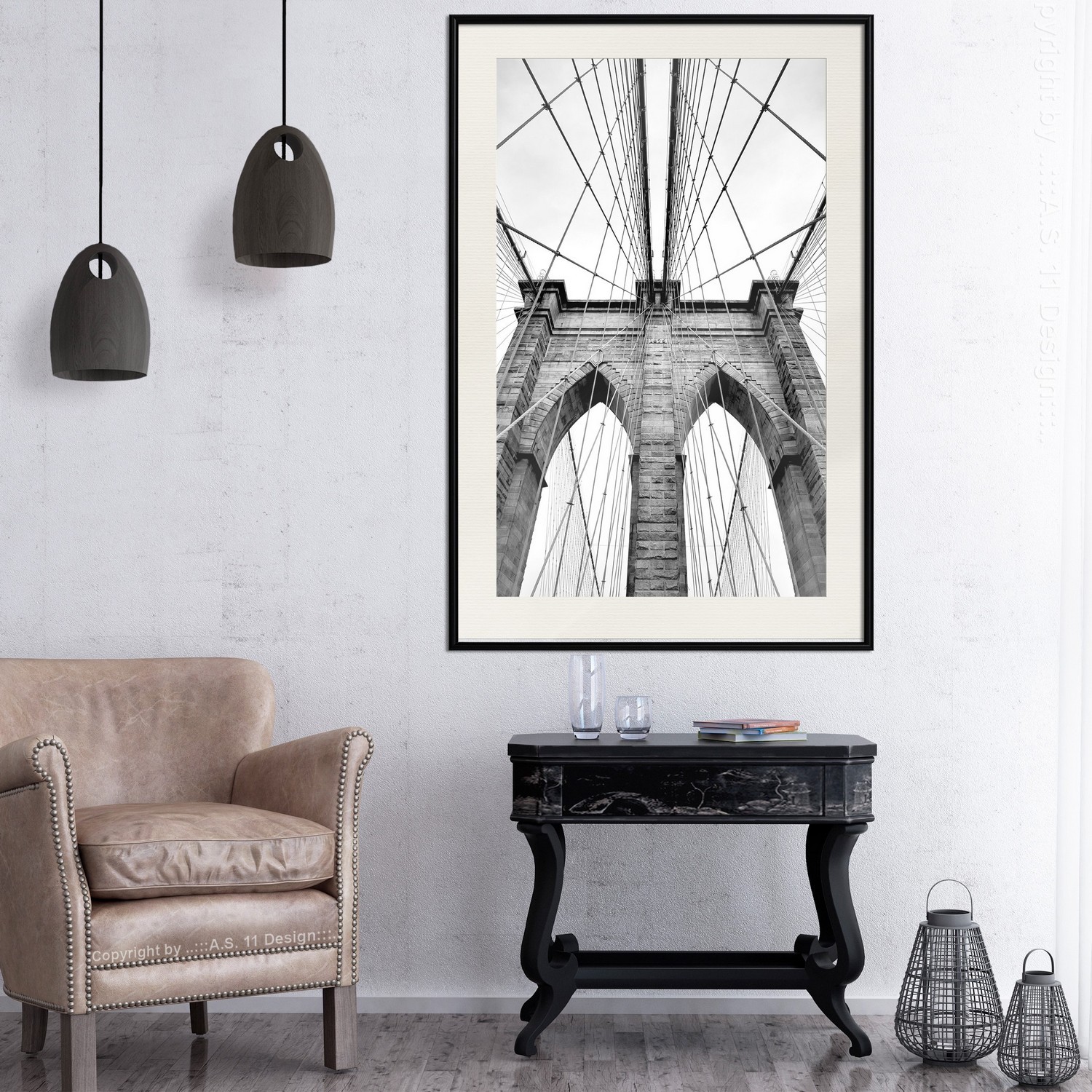 Affisch - Architectural Details [Poster] 40x60 Svart ram med passepartout, 40x60 cm