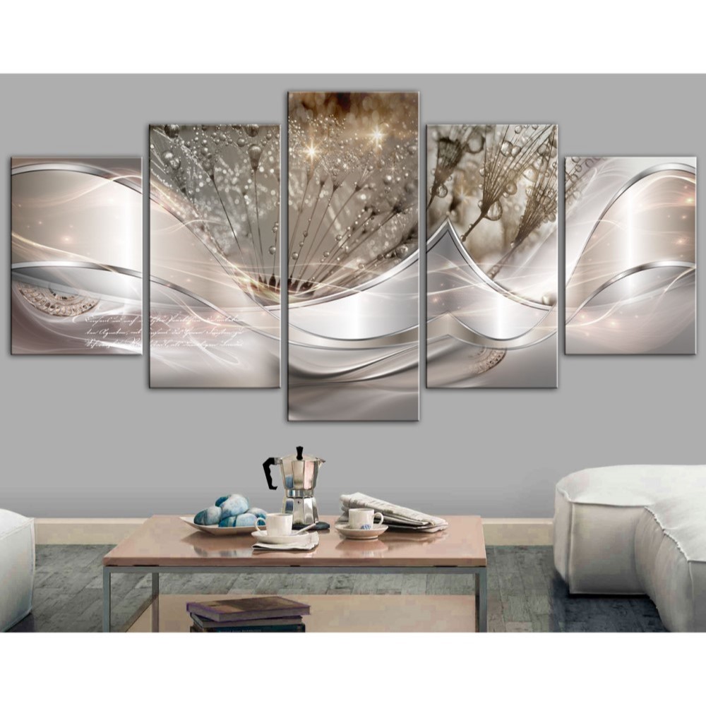 Tavla Arkiio SparklIng Dandelions Beige Wide 5 delar