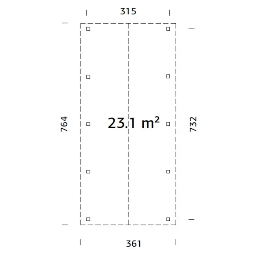 Carport Palmako Robert 23,1 m2