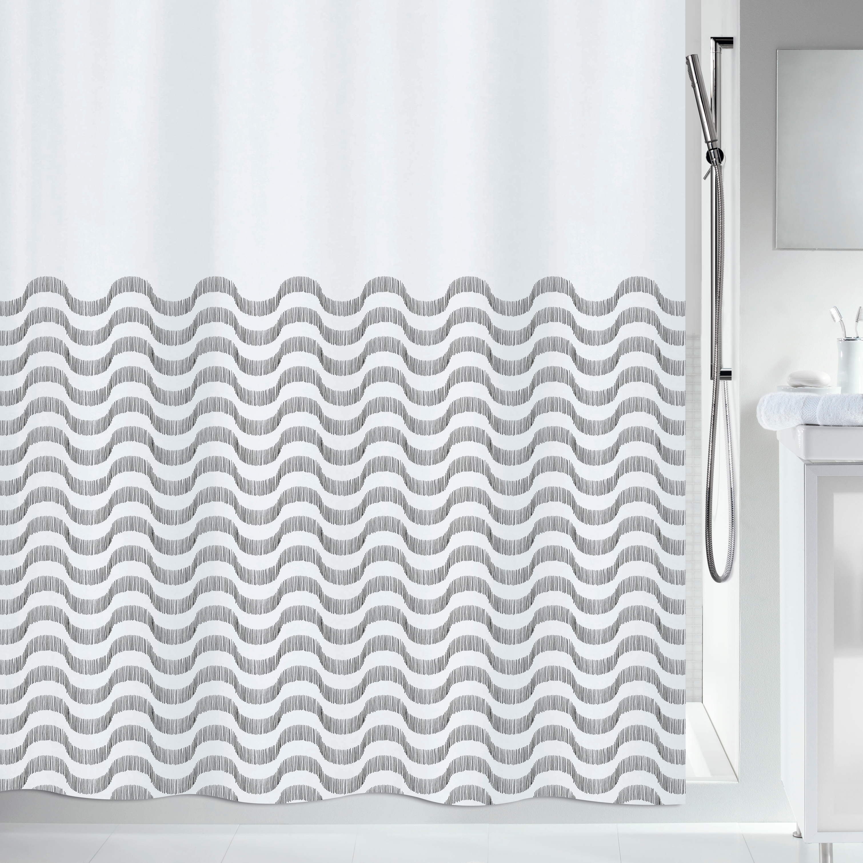 Duschdraperi Spirella Vagues 180X200