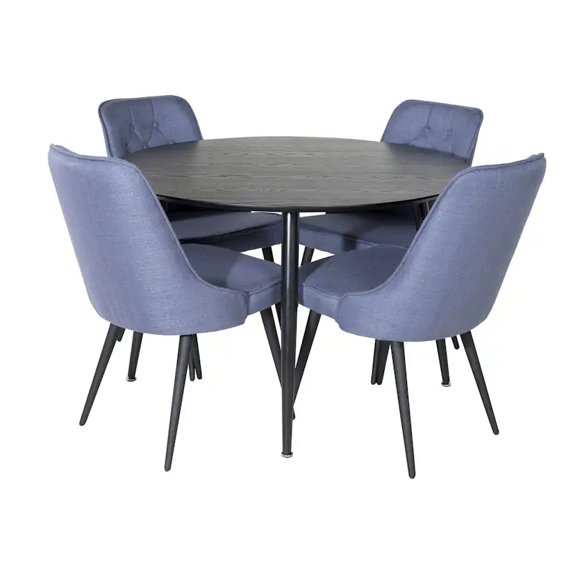 Matgrupp Venture Home Disa Rund med 4 Vera Stolar Polyestertyg
