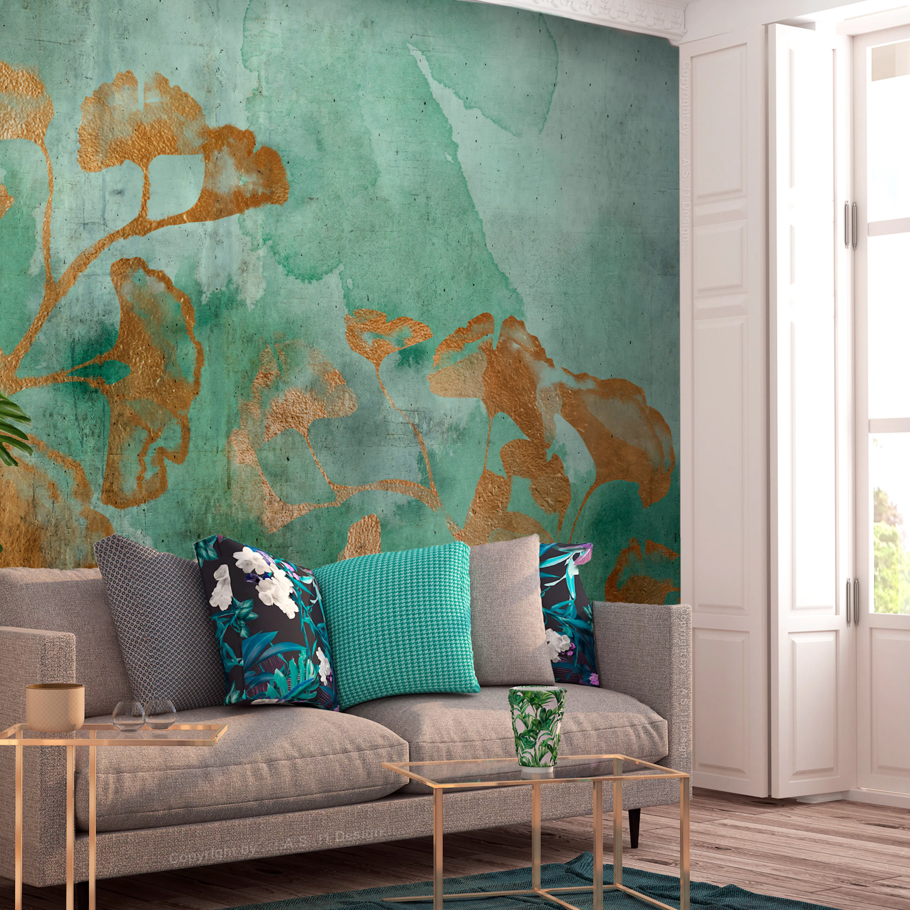 Fototapet - Copper Ginkgo 450x315 450x315 cm