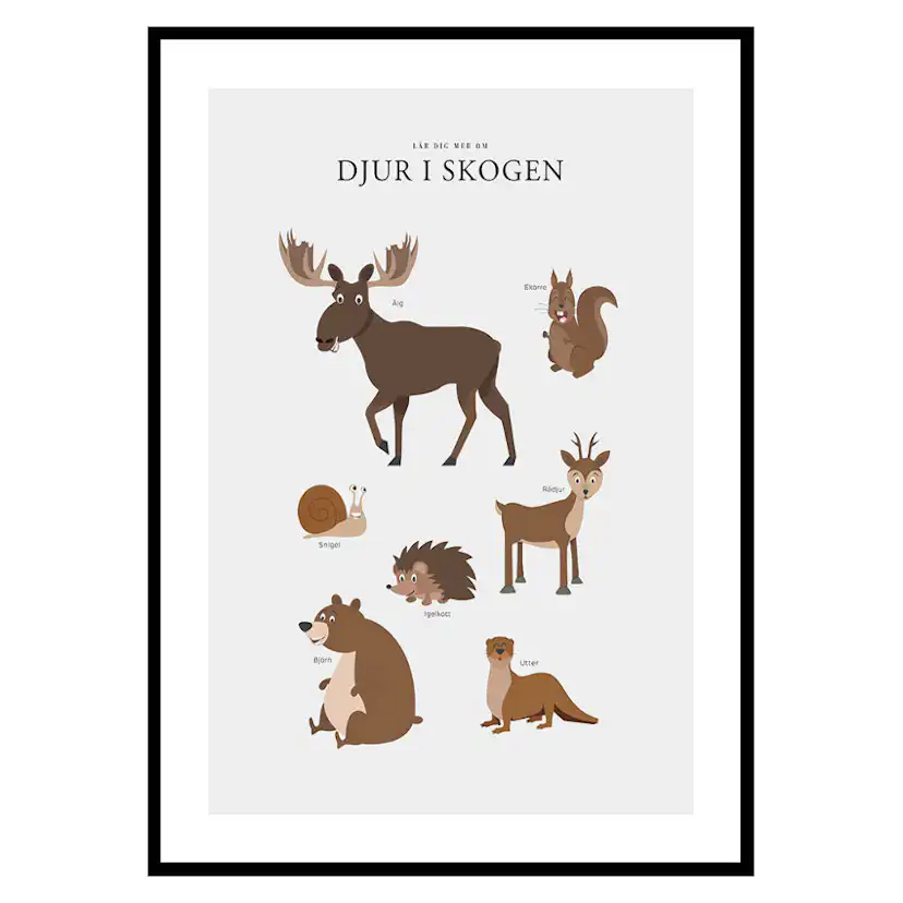 Poster Gallerix Djur I Skogen