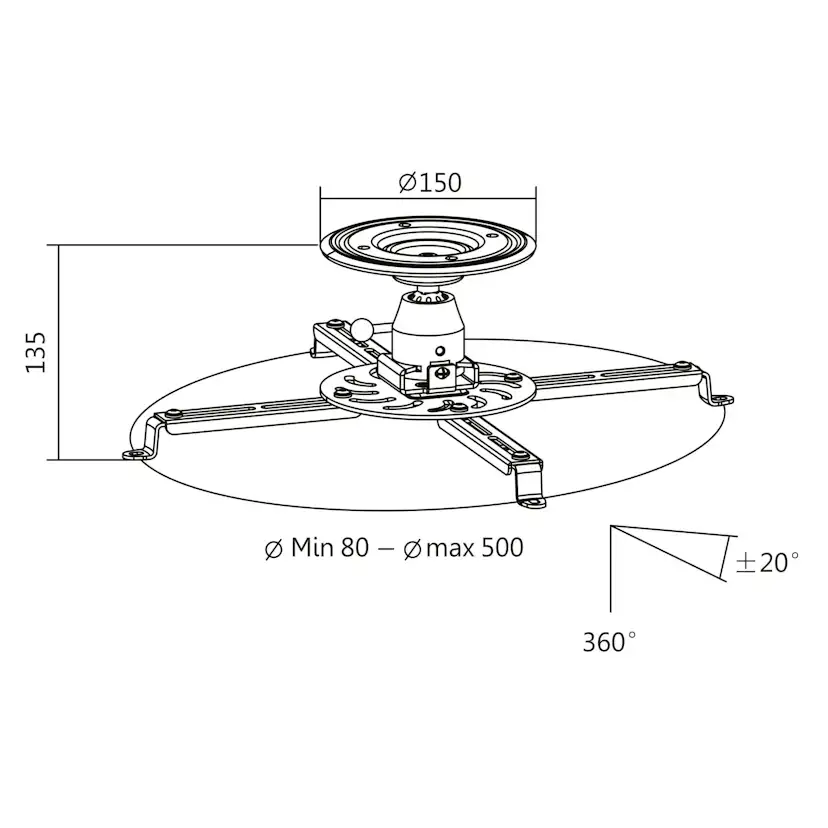 Projektorfäste LogiLink Universal 135 mm