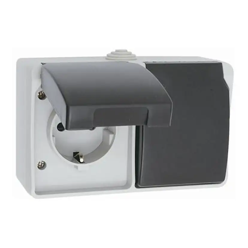 Vägguttag Malmbergs Pano 2-Vägs IP44