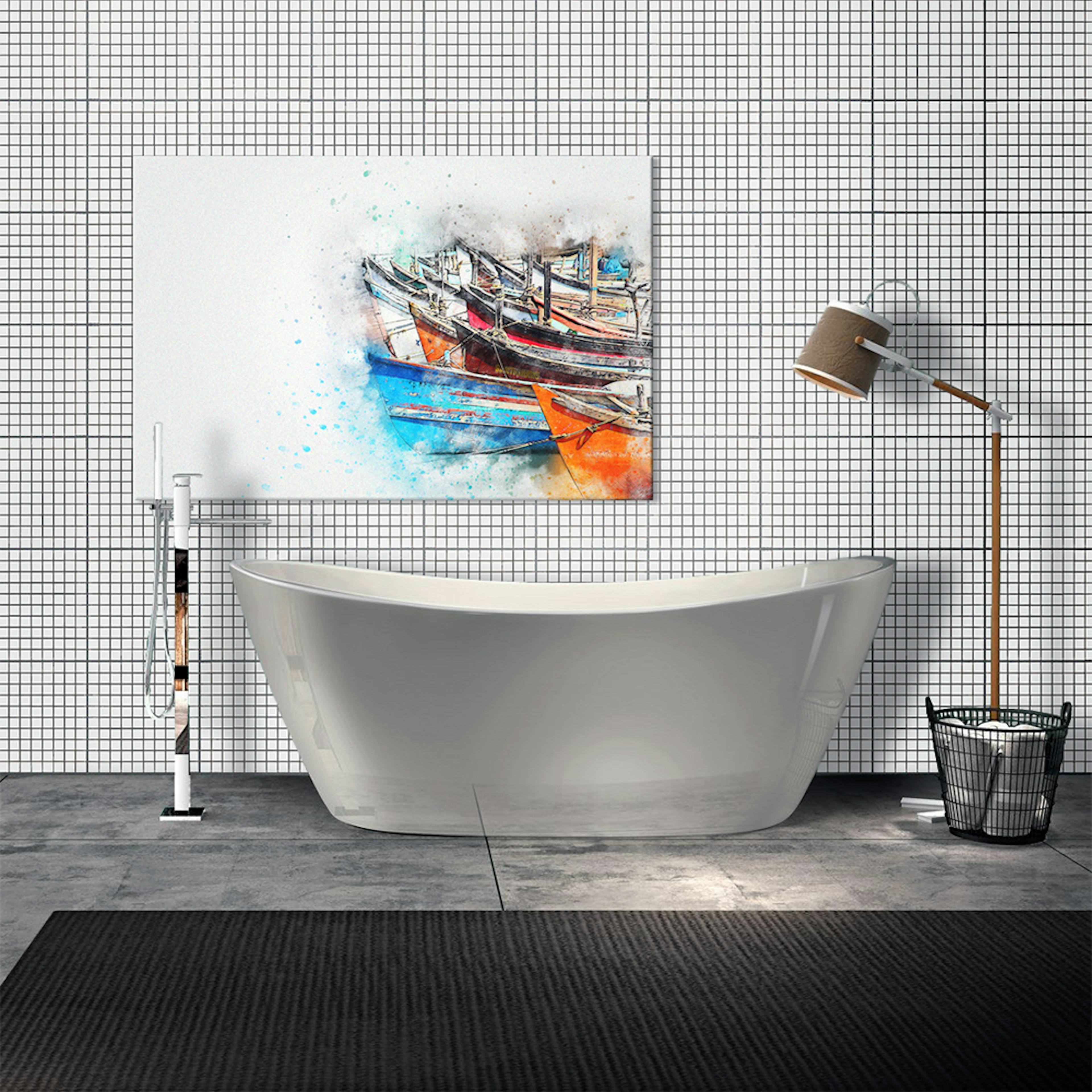 Mosaik Line Vit/Ret Blank 3x3 cm