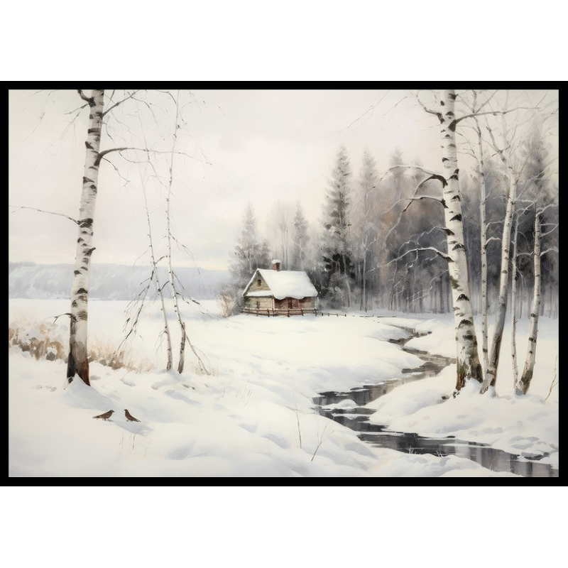 Poster Gallerix Cottage Winter Landscape