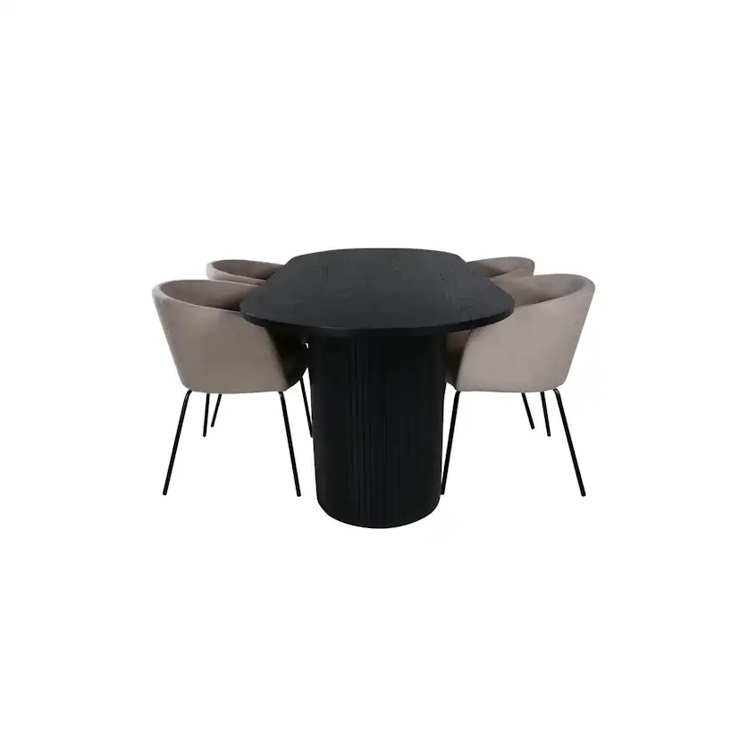 Matgrupp Venture Home Bianca med 4 Bergen Stolar Polyester