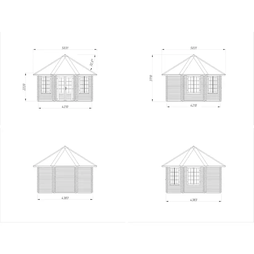 Hanna 14,1 m2 Impregnerad transparent