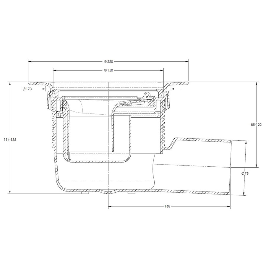 Golvbrunn Purus Flex Ø150 mm