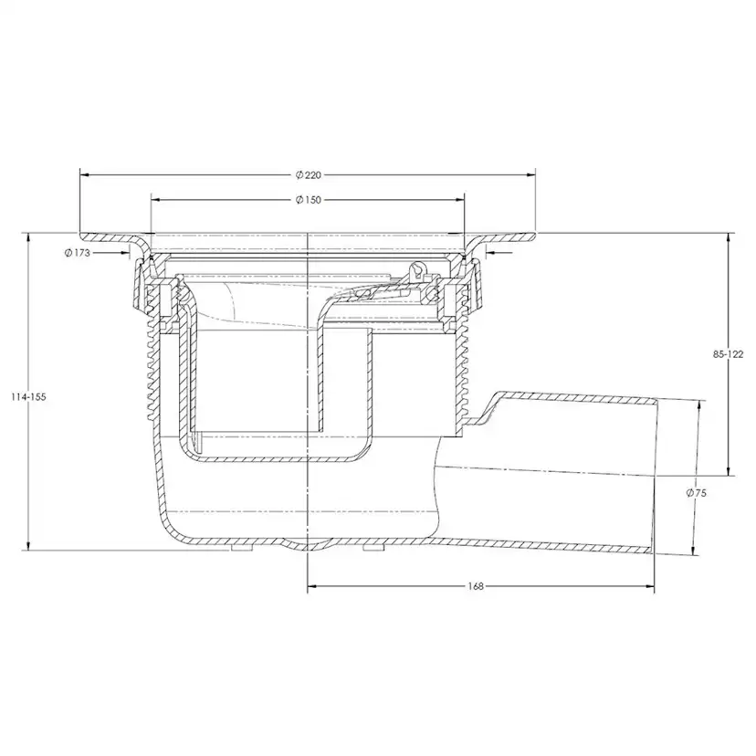 Golvbrunn Purus Flex Ø150 mm