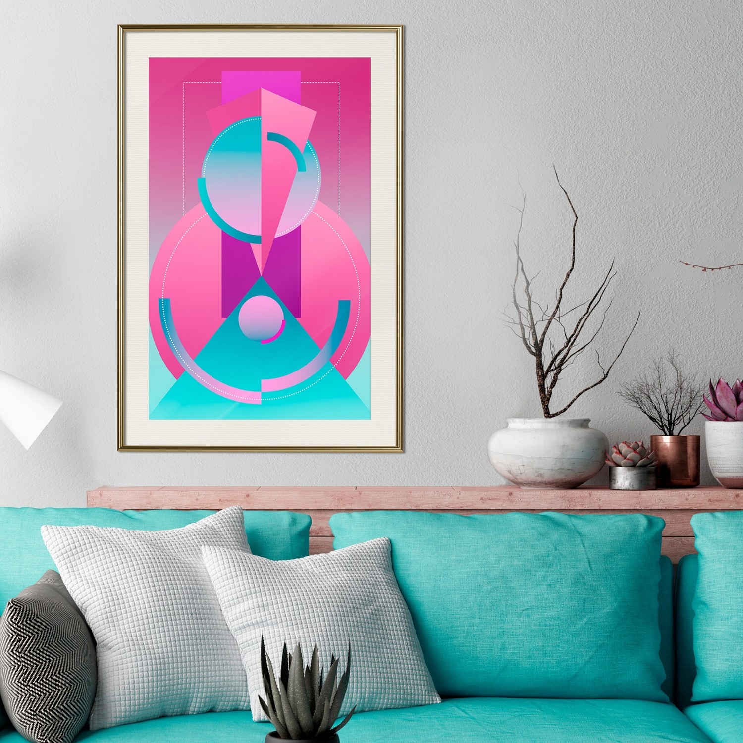 Poster Artgeist Affisch Geometric Locomotive
