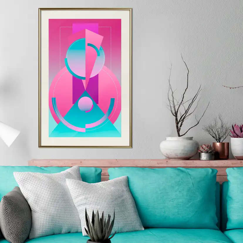 Poster Artgeist Affisch Geometric Locomotive