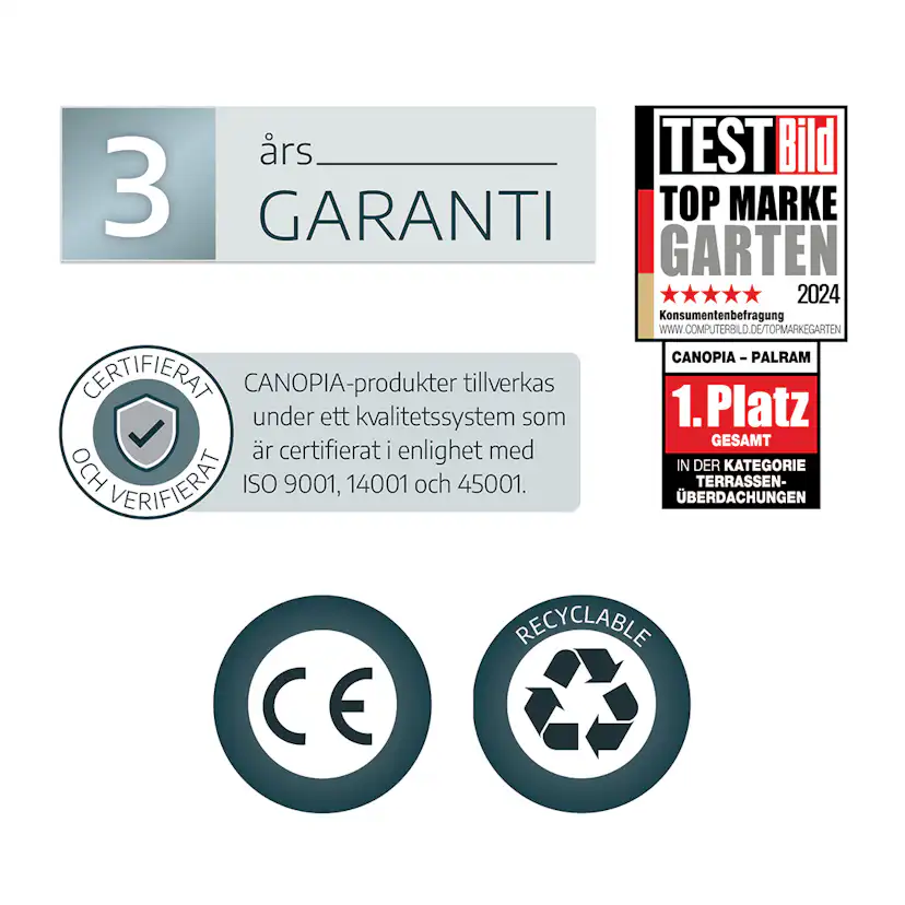 Entrétak Canopia by Palram Sophia XL Grå Klar 1,4 X 8 m