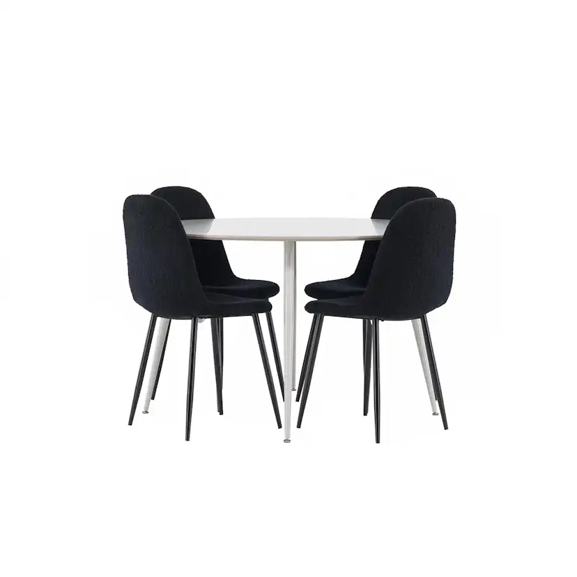 Matgrupp Venture Home Plaza Ø120 med 4 st Polar Stolar Teddy