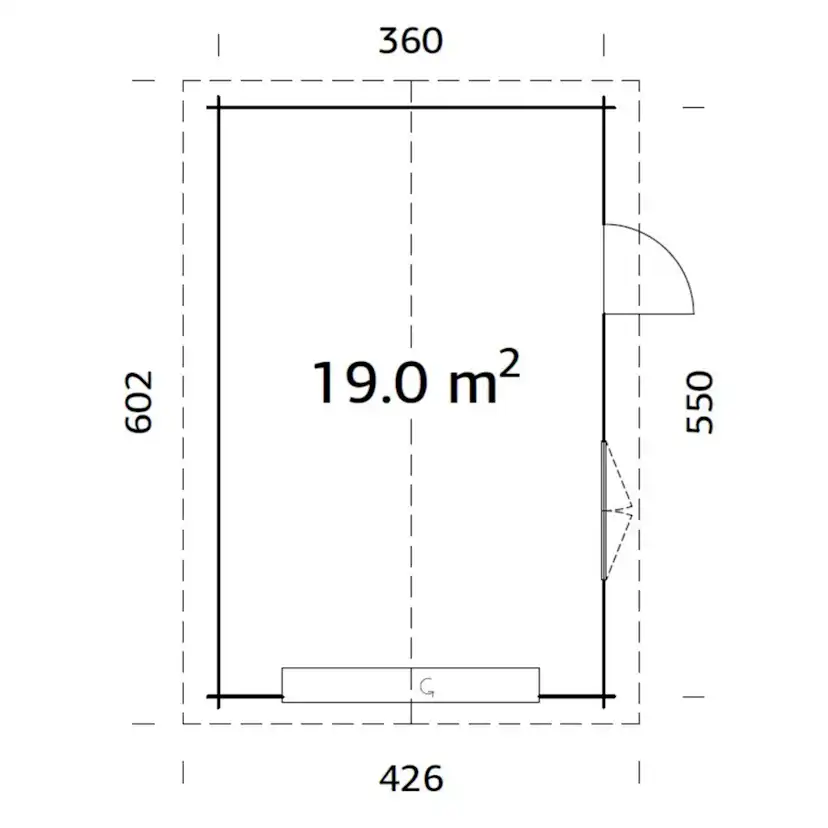 Garage Palmako Roger 19,0 m2 med Takskjutport