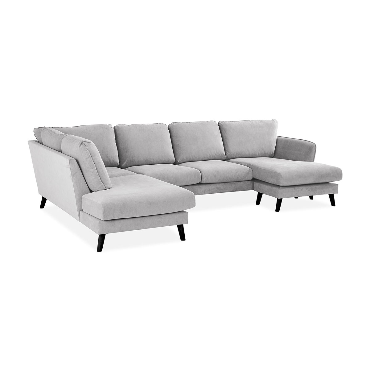 Trend Lyx U-soffa med Divan Höger Ljusgrå