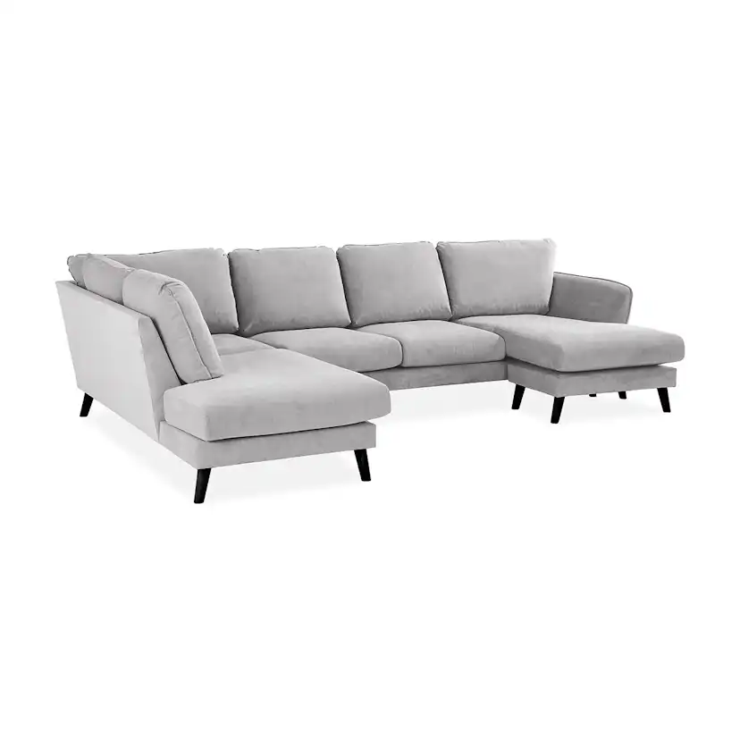 Trend Lyx U-soffa med Divan Höger Ljusgrå