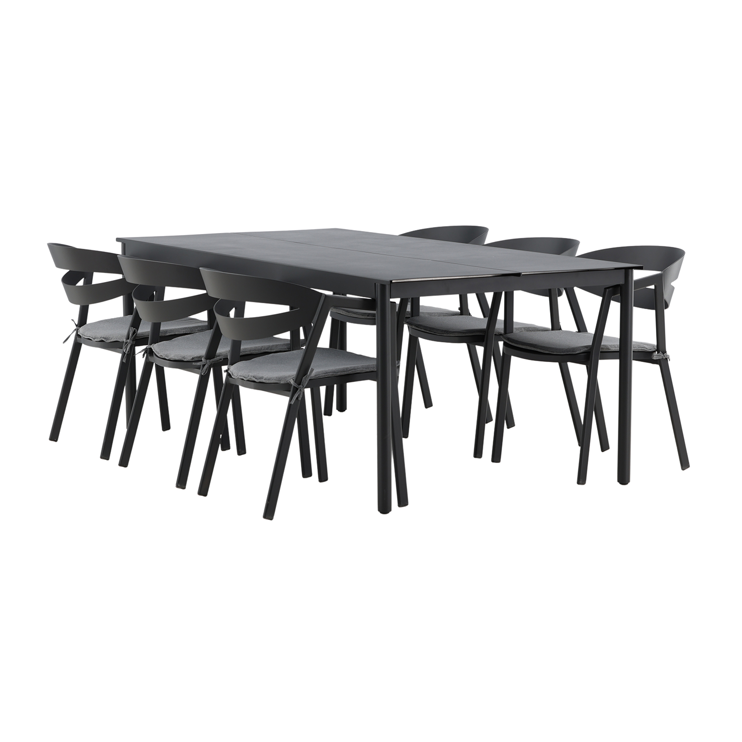 Matgrupp Venture Home Modena 200x100 cm med 6 Slit Stapelstolar