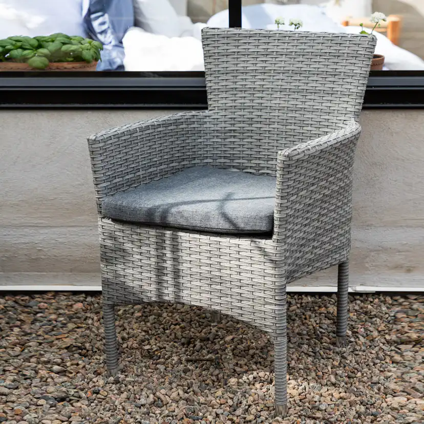 Malina Diningchair 2-pack Alumnium - Grey / Wicker Grå