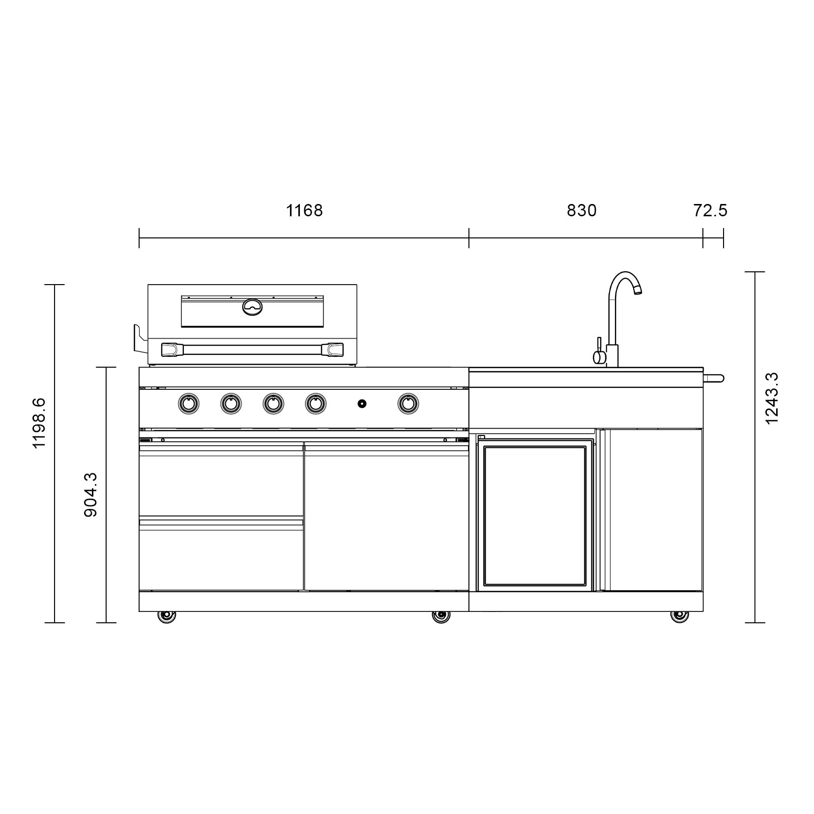 Fristående utekök Myoutdoorkitchen Pure Compact Black