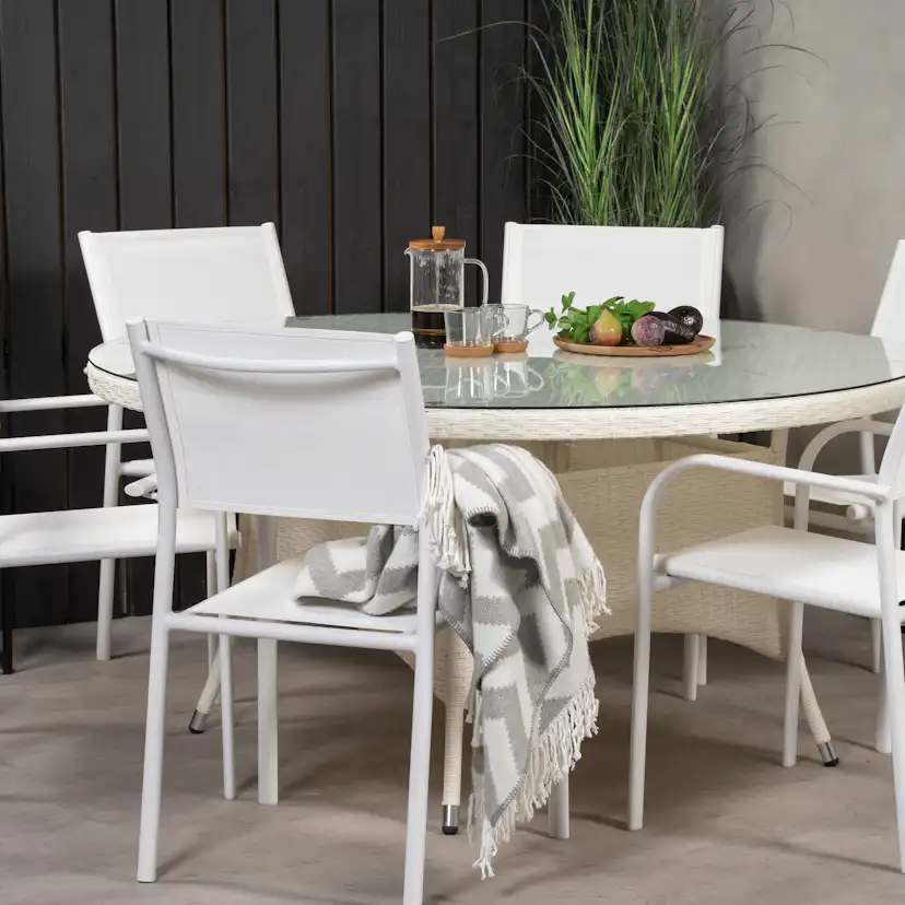 Matgrupp Venture Home Virda Ø 150 med 6 Siri Matstolar